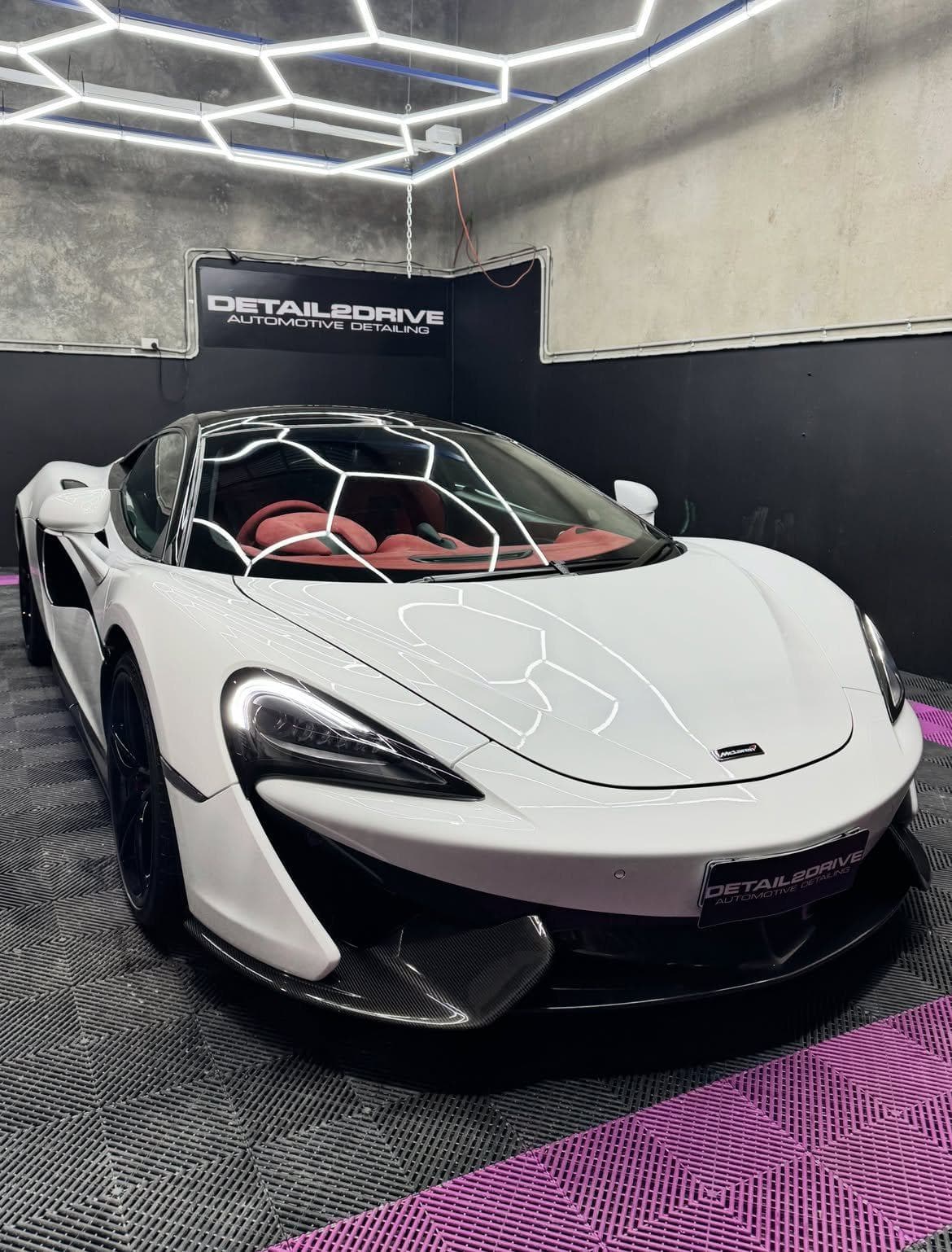 White McLaren 570S after paint correction and ceramic coating in Pakenham