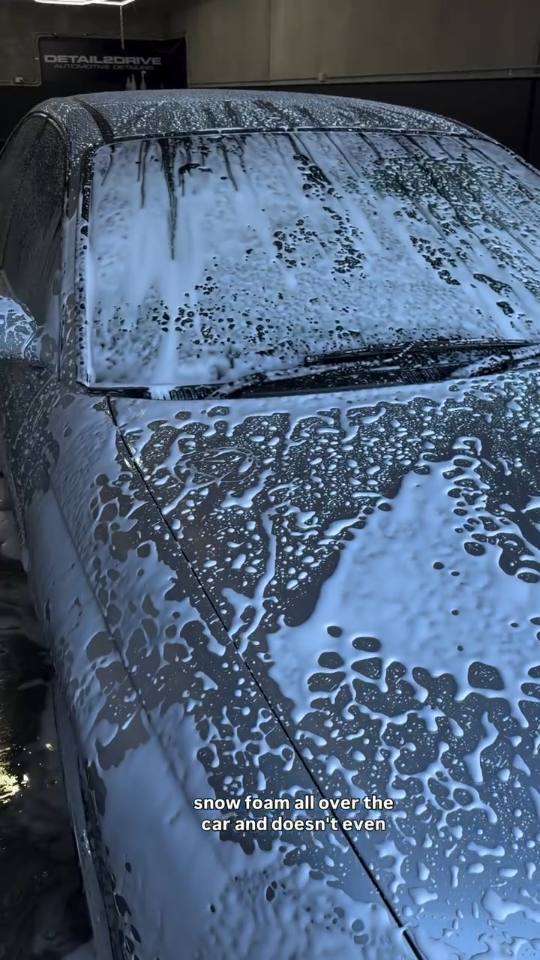 Snow foam sheeting straight off a ceramic coated panel